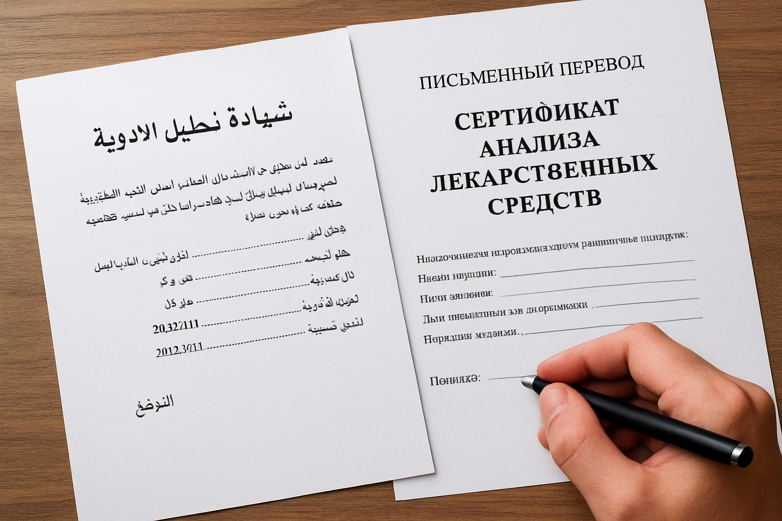 Специфика письменного перевода сертификатов анализа лекарственных средств с арабского на русский язык.. Оформление и юридическая значимость перевода